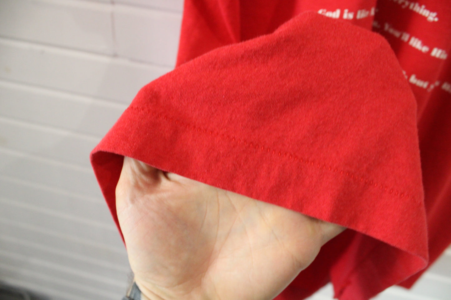 God-Is-Like Graphic T-Shirt | Vintage Religious Faith Verse Tee | Inspirational Quote Red Shirt