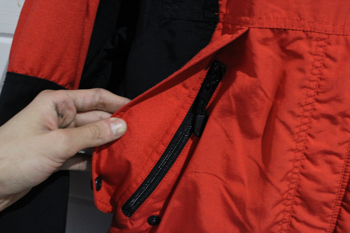 Vintage North-Face Extreme Light Jacket | 1990s Outdoor Technical Shell | Red Black Panel Parka