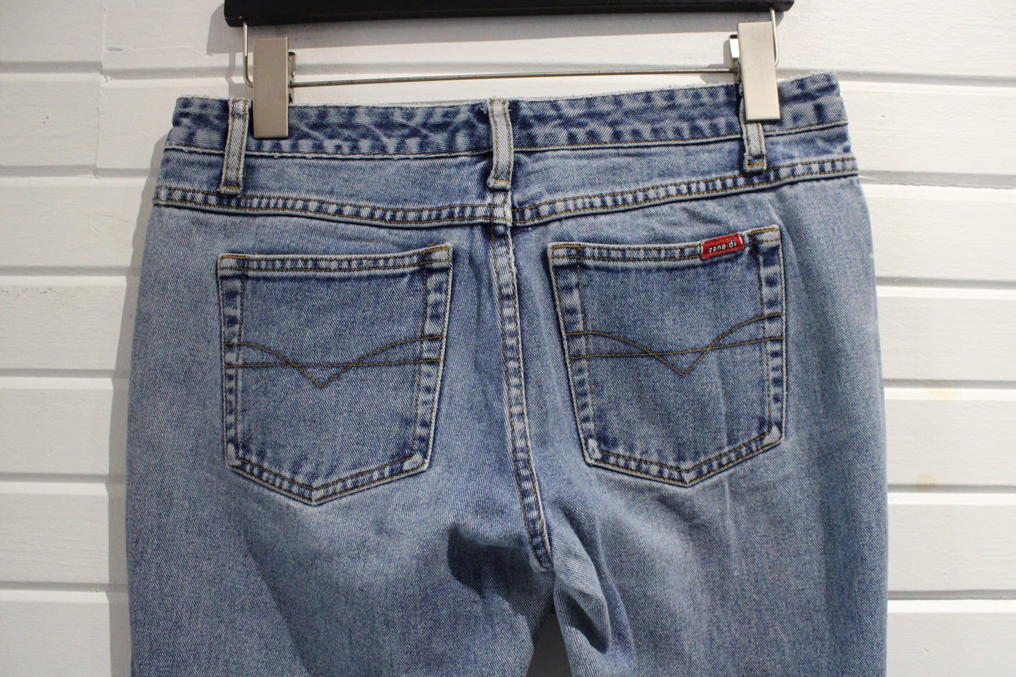 Zana-Di Jeans | Vintage Bootcut Denim Pants | Distressed Hem Classic Women's Jeans