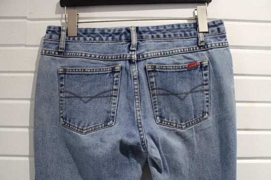 Zana-Di Jeans | Vintage Bootcut Denim Pants | Distressed Hem Classic Women's Jeans