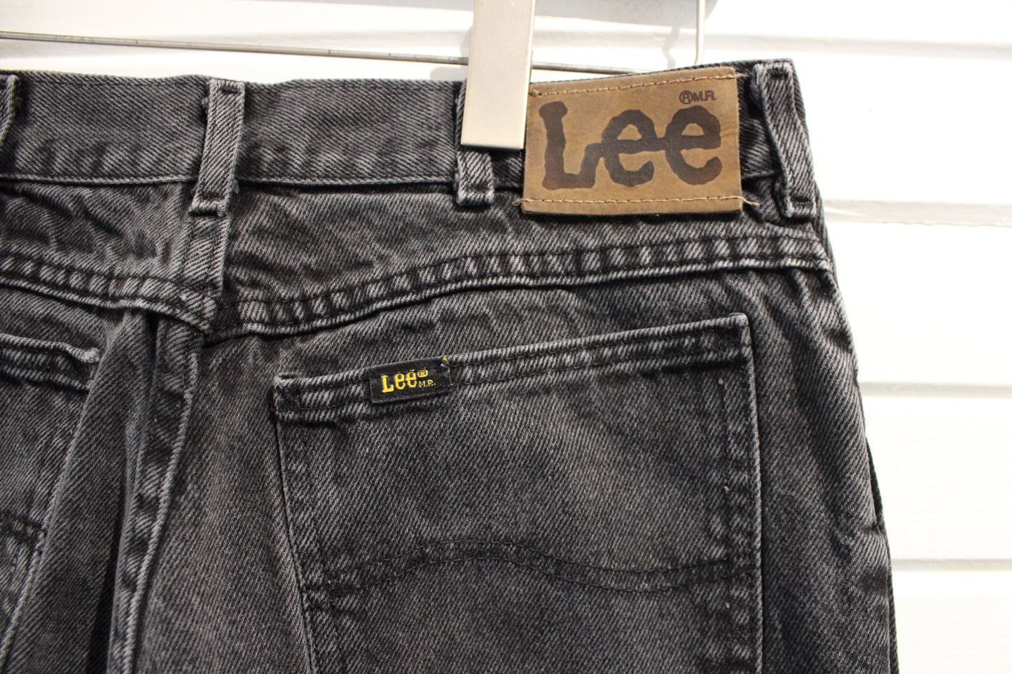 Lee Jeans | Vintage Black Stonewash Denim Pants | Classic Straight Fit 1990s Style