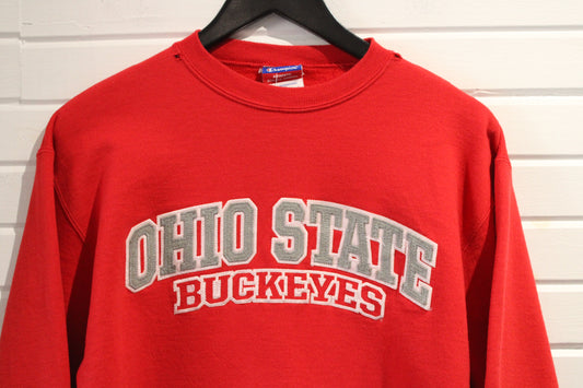 Champion Ohio-State-Buckeyes Sweatshirt | Vintage 90s Raw Hem College Crewneck | Cropped Pullover