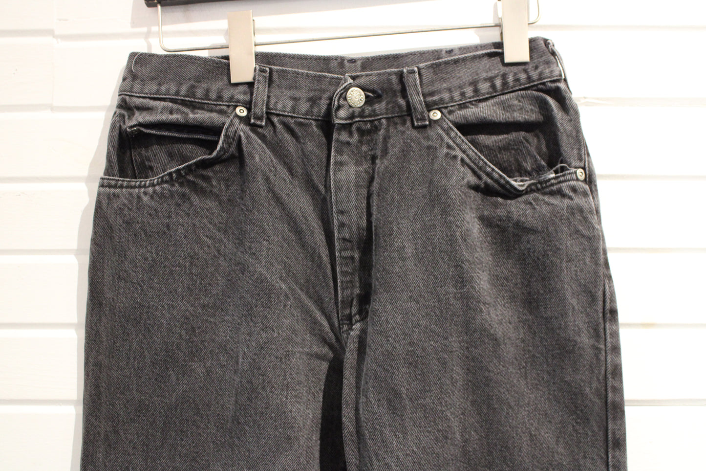 Lee Jeans | Vintage Black Stonewash Denim Pants | Classic Straight Fit 1990s Style