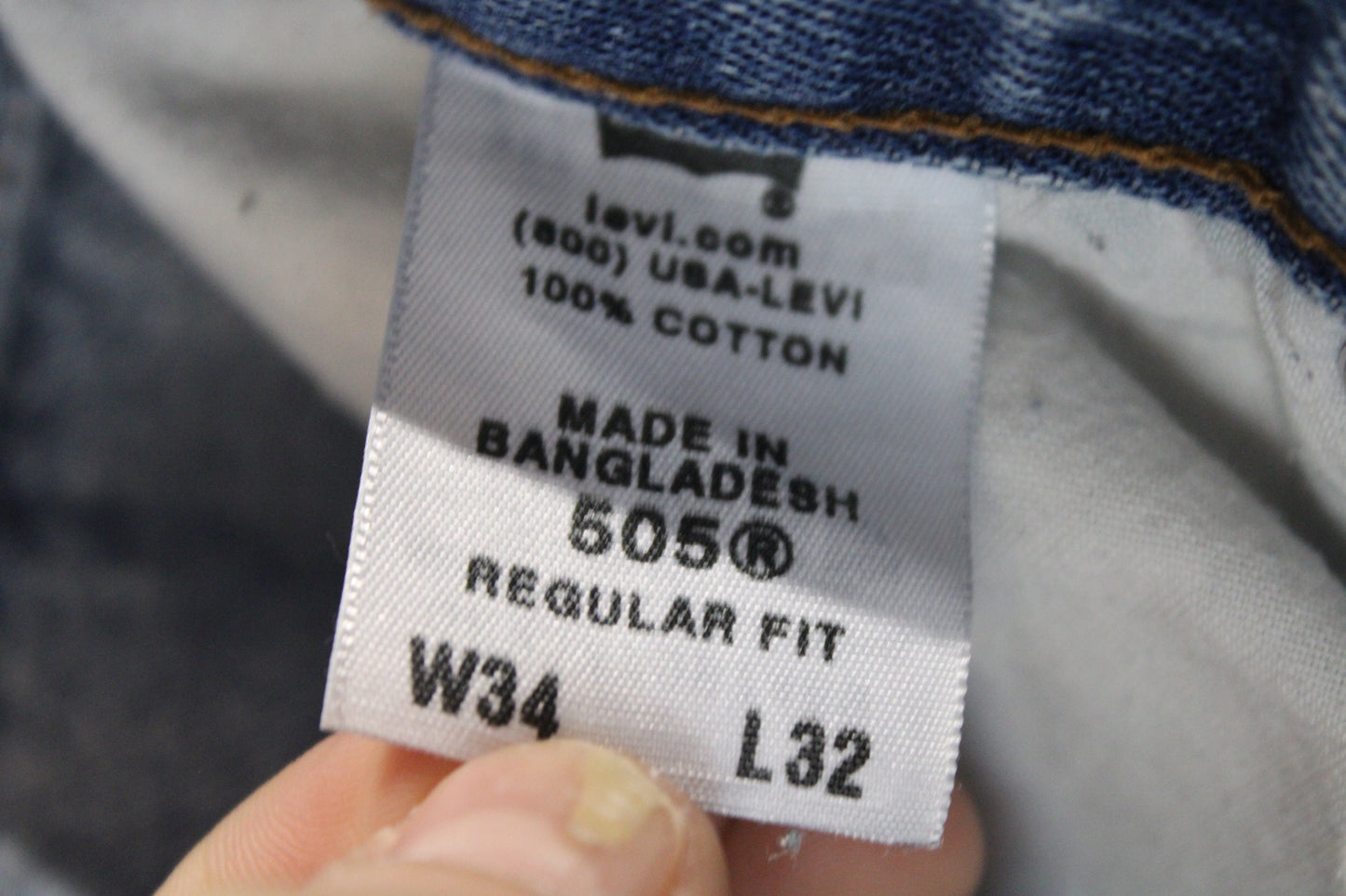 Levi's 505 Jeans / Vintage Light-Wash Denim Trouser / Classic Regular Fit / Size 34x32