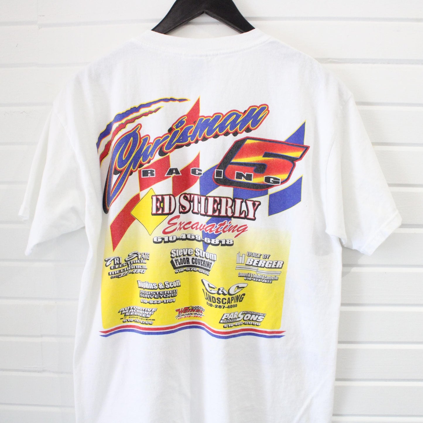Ron Chrisman Racing T-Shirt | Vintage 90s Stock Car Graphic Tee | Racing Fan Collectible