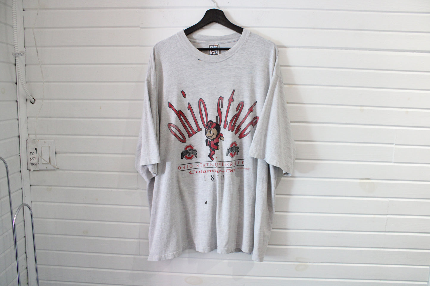 Ohio-State University T-Shirt | Vintage 90s College Mascot Graphic Tee | Columbus Ohio Buckeyes Fan Shirt