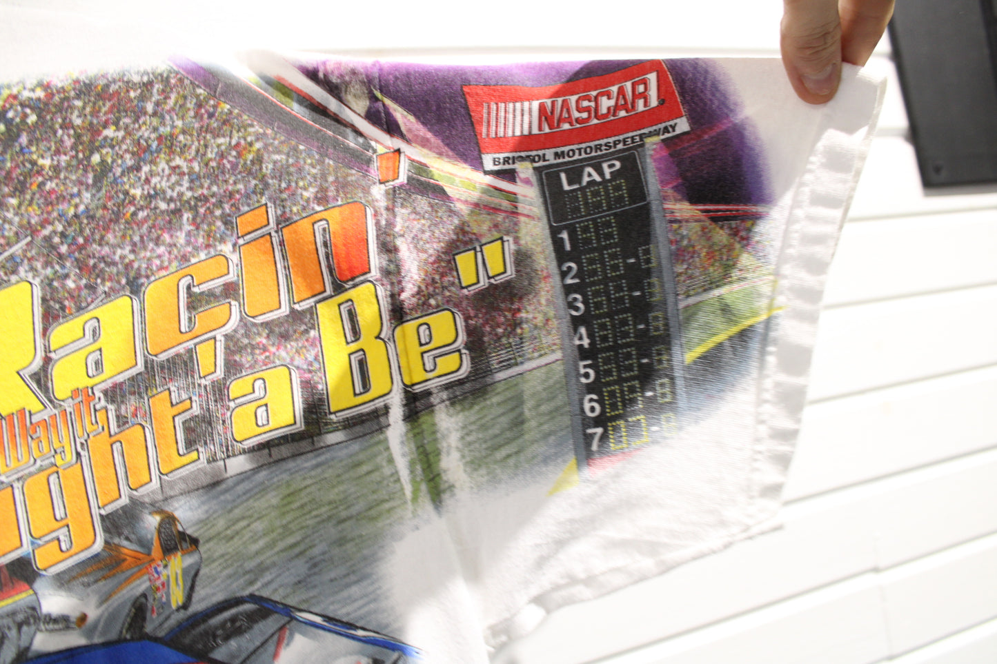 Chase-Authentics Bristol Motor Speedway T-Shirt | Vintage 2000s NASCAR Racing All Over Print Tee | Tennessee Race Fan Graphic