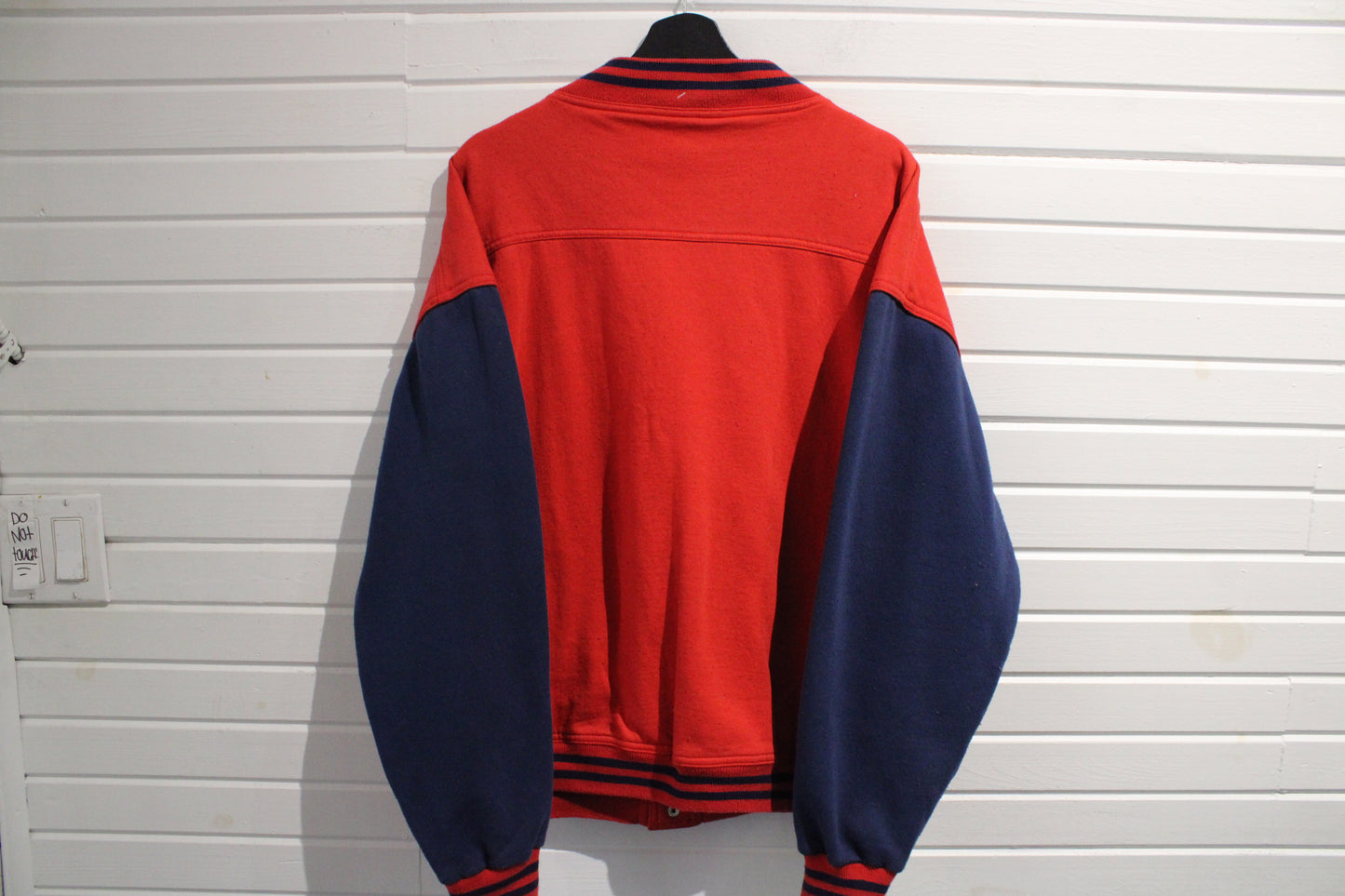 Windswept Varsity Jacket | Vintage 80s Red-Navy Classic Letterman Bomber | Retro Streetwear Outerwear