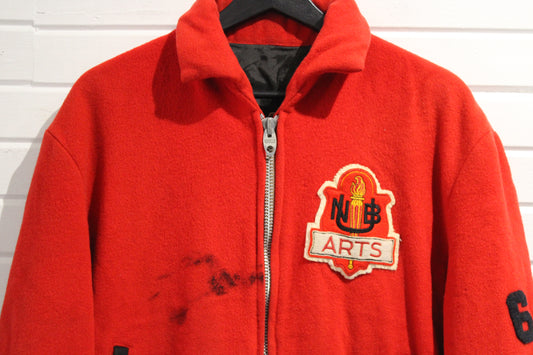 Craft University-New-Brunswick Arts Jacket | Vintage 1960s Collegiate Varsity Wool Zip-Up Jacket | Classic Canadian University Outerwear