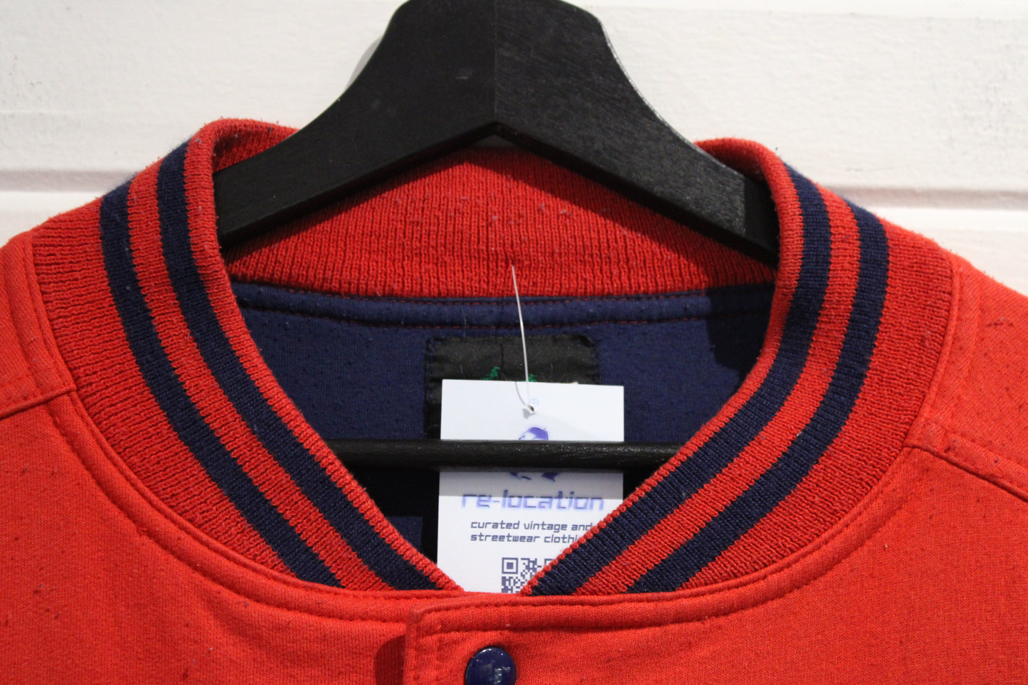 Windswept Varsity Jacket | Vintage 80s Red-Navy Classic Letterman Bomber | Retro Streetwear Outerwear