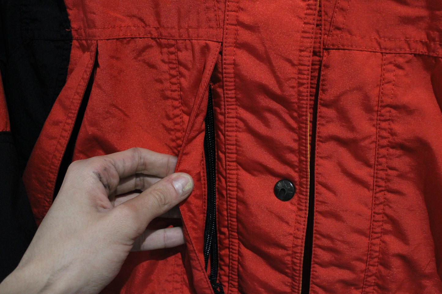 Vintage North-Face Extreme Light Jacket | 1990s Outdoor Technical Shell | Red Black Panel Parka