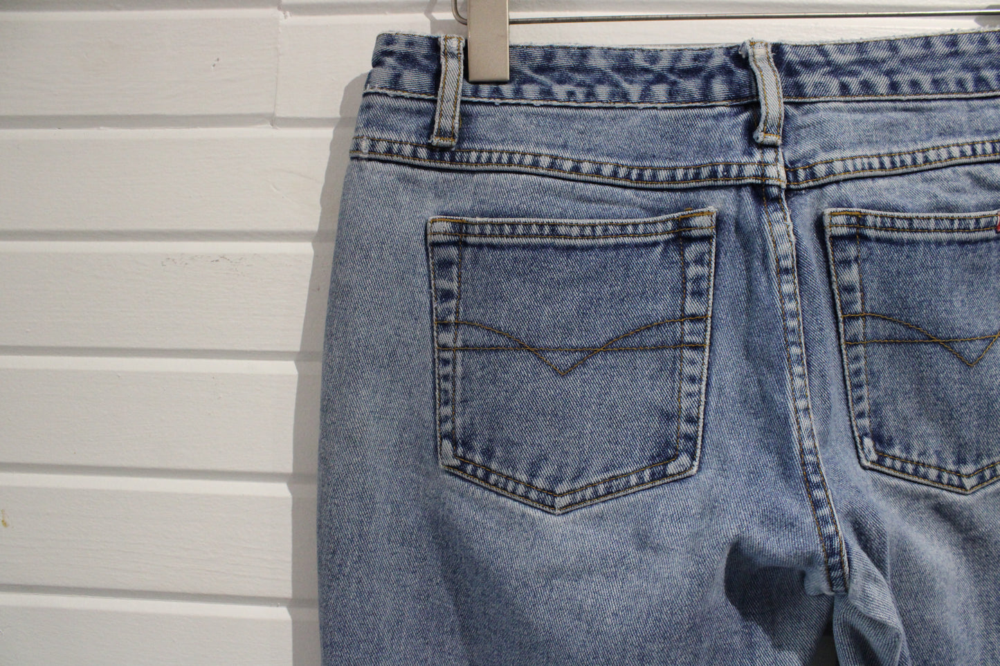 Zana-Di Jeans | Vintage Bootcut Denim Pants | Distressed Hem Classic Women's Jeans