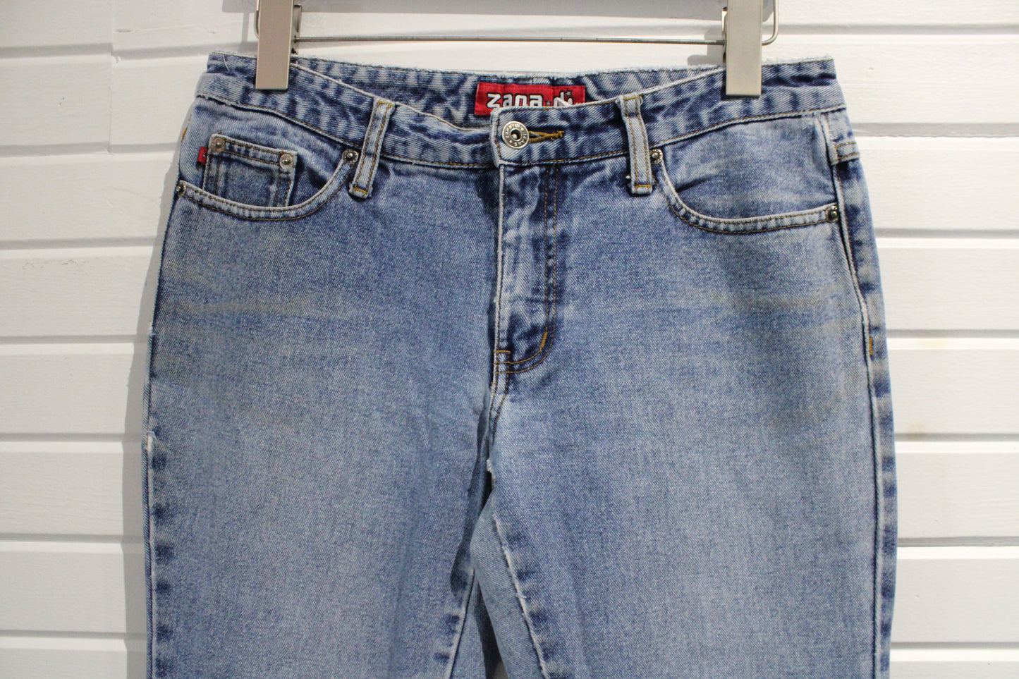 Zana-Di Jeans | Vintage Bootcut Denim Pants | Distressed Hem Classic Women's Jeans