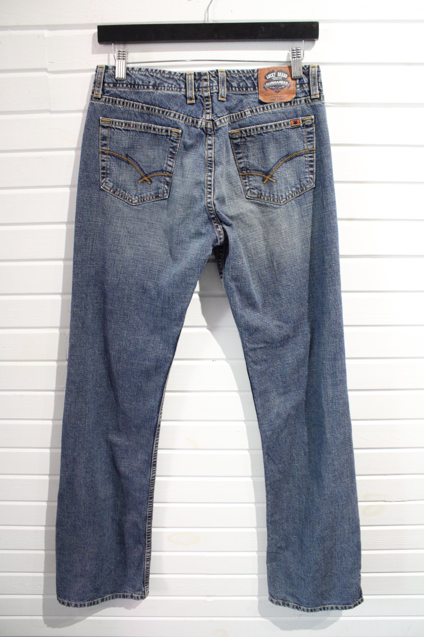 Lucky-brand Dungarees Flirtie Jeans | Vintage 2000s Classic Straight-Leg Denim Pants | Long Length / Western Style