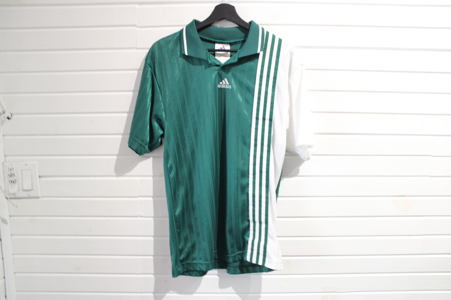 Adidas Soccer Jersey | Vintage 90s Split Panel Striped Shirt | Classic Athletic Training Top