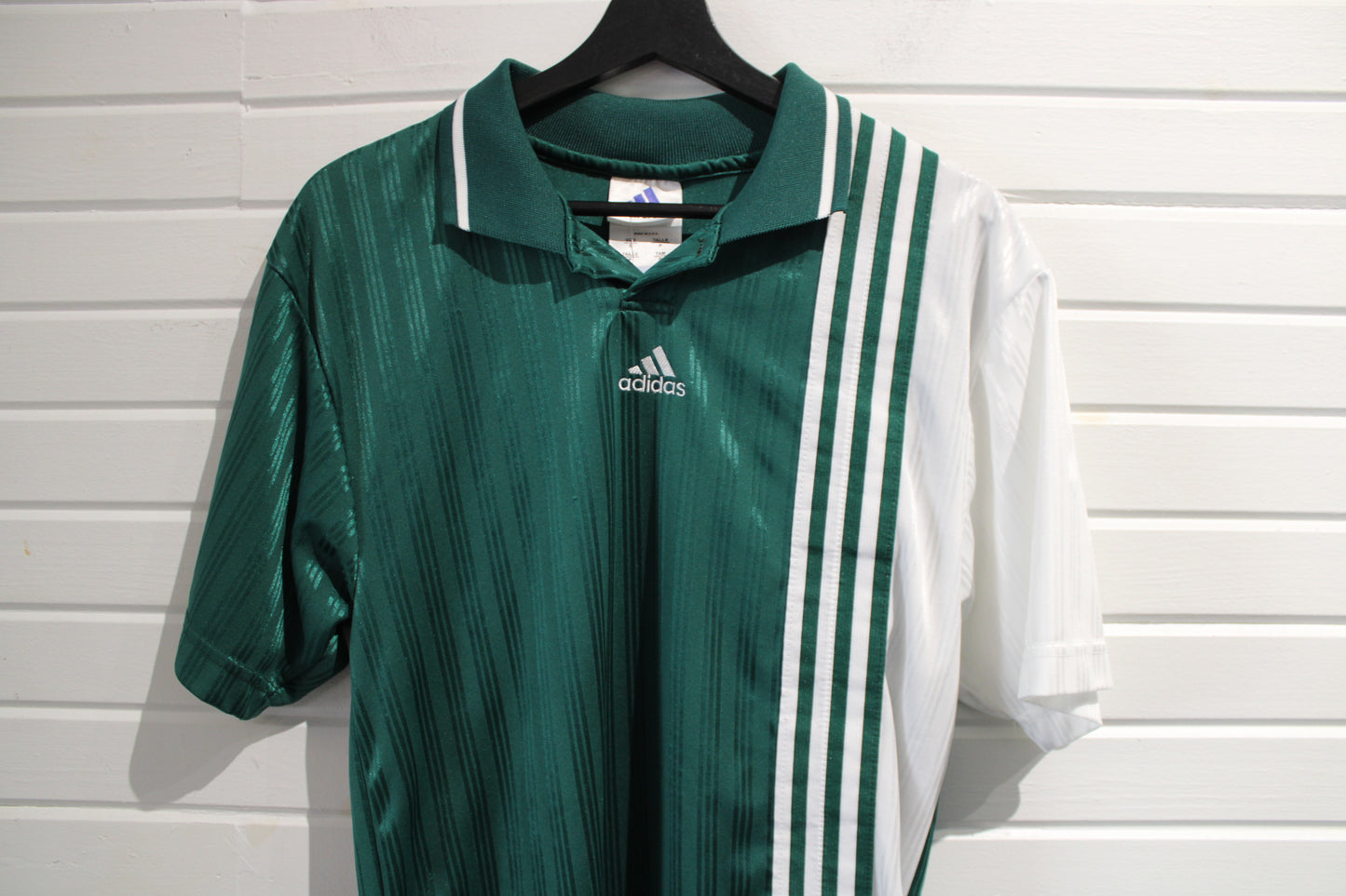 Adidas Soccer Jersey | Vintage 90s Split Panel Striped Shirt | Classic Athletic Training Top