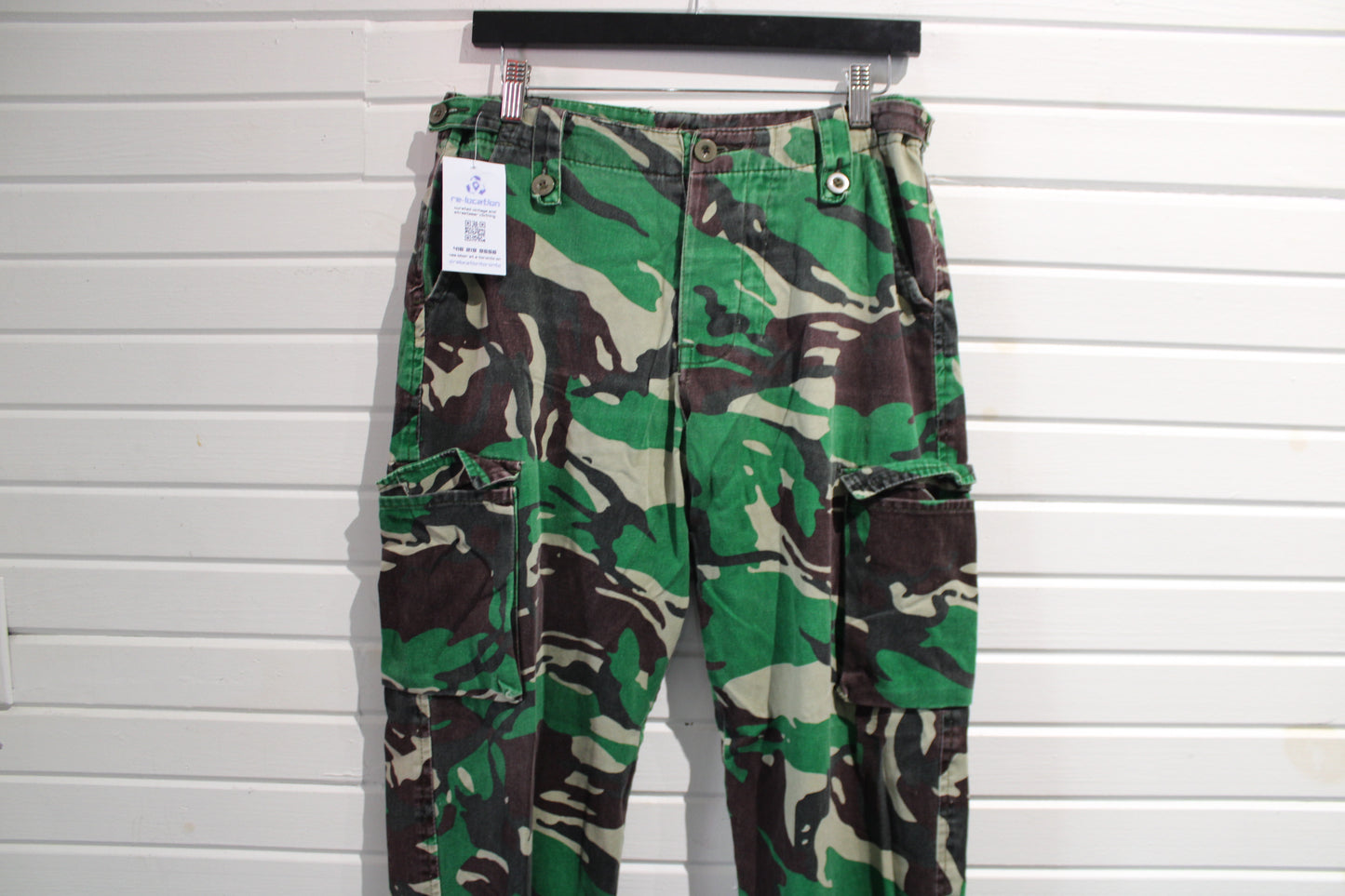 Classic Green Camo Pants | Vintage Woodland Pattern Cargo Trousers | Military Outdoor Utility