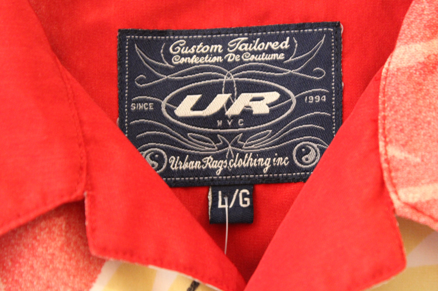 Urban-Rags Dragon Shirt | Vintage 90s Asian Art Graphic Short Sleeve Button Up | Red Statement Top