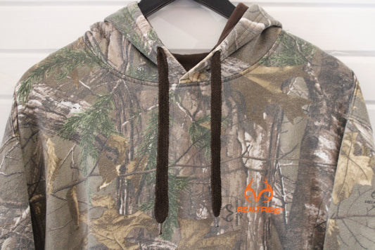 Realtree Hoodie | Vintage Camouflage Outdoor Hunting Hoody Sweater | Classic Woodland Pattern Hooded Sweatshirt
