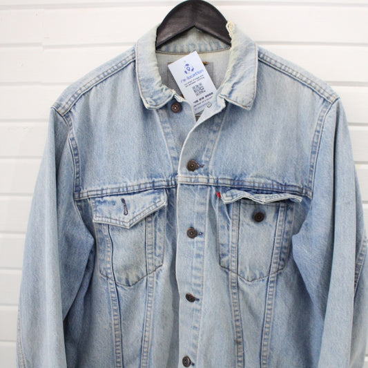 Levi's Denim Trucker Jacket | Vintage 90s Light Wash Jean Jacket | Classic Streetwear Outerwear