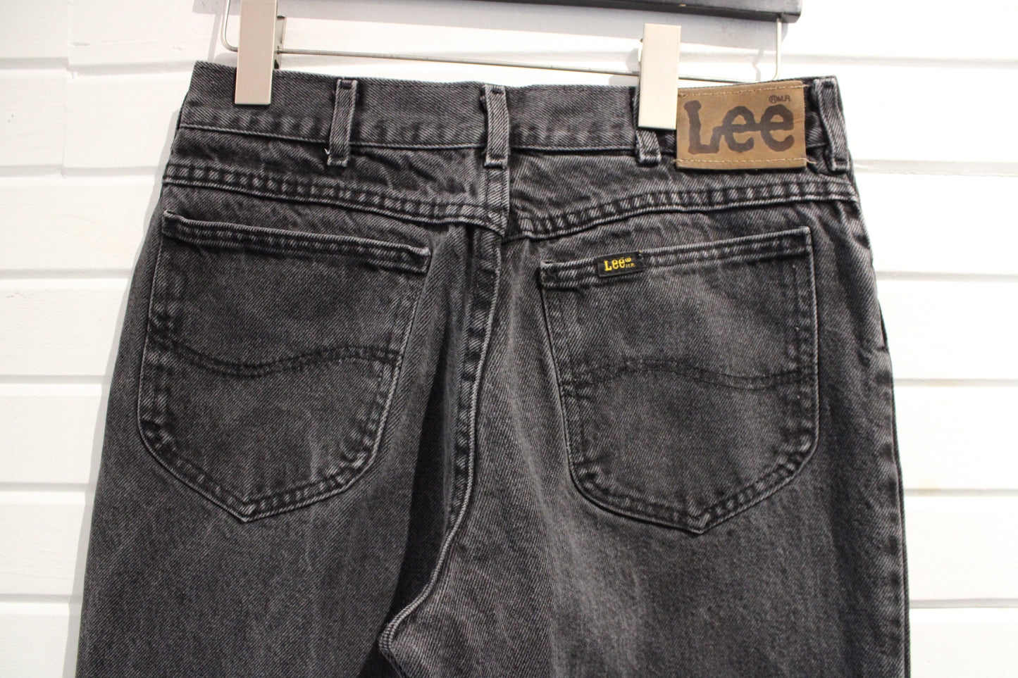 Lee Jeans | Vintage Black Stonewash Denim Pants | Classic Straight Fit 1990s Style