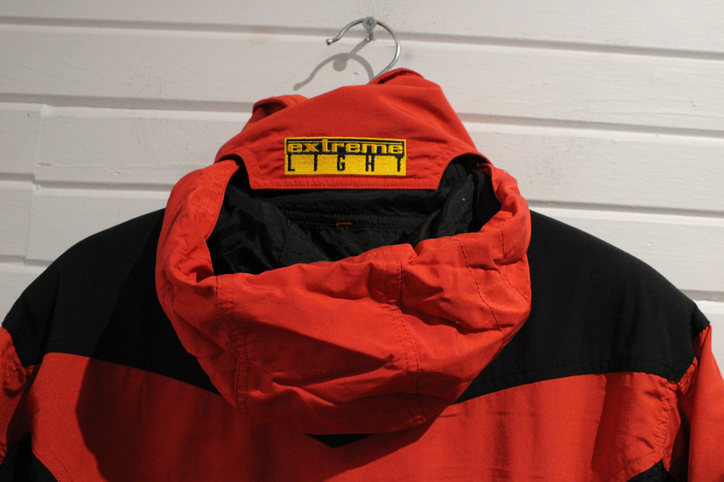 Vintage North-Face Extreme Light Jacket | 1990s Outdoor Technical Shell | Red Black Panel Parka