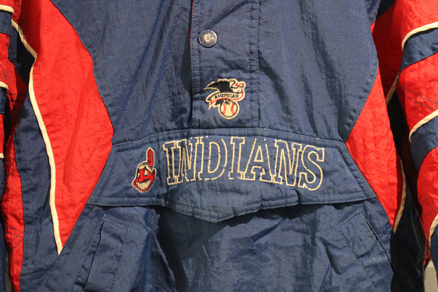 Cleveland-Indians Starter Jacket | Vintage 90s MLB Pullover Windbreaker | Retro Baseball Team Outerwear