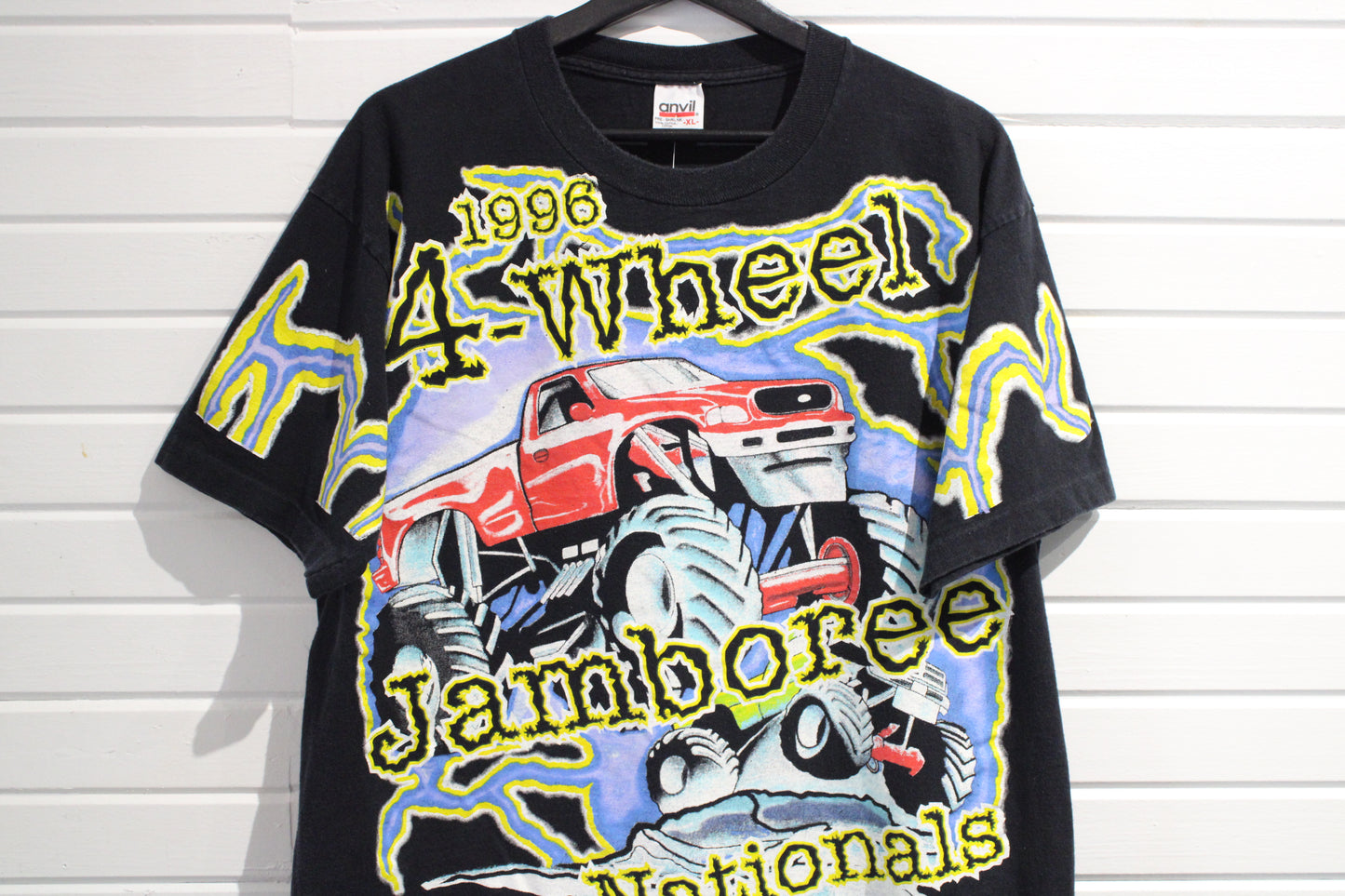Vintage 4-Wheel Jamboree Nationals T-Shirt | 1996 Monster Truck Graphic Tee | Racing Event Collectible