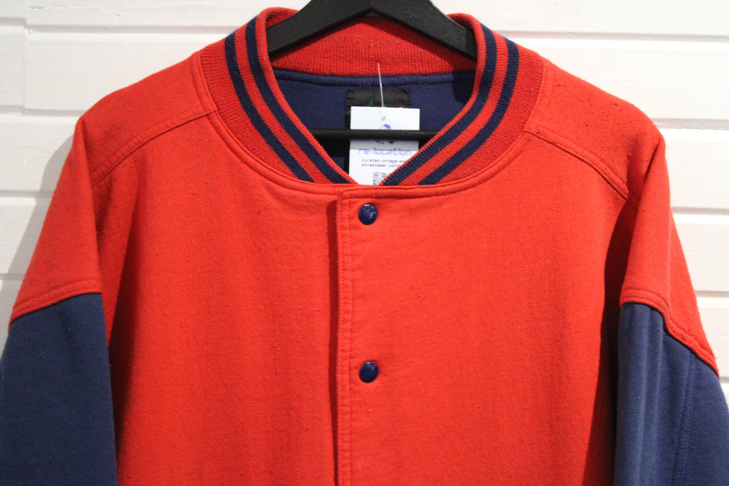 Windswept Varsity Jacket | Vintage 80s Red-Navy Classic Letterman Bomber | Retro Streetwear Outerwear