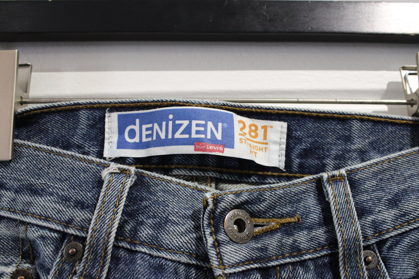 Denizen Straight-Leg Jeans | Vintage Faded Blue Denim Pants | Classic Everyday Wear