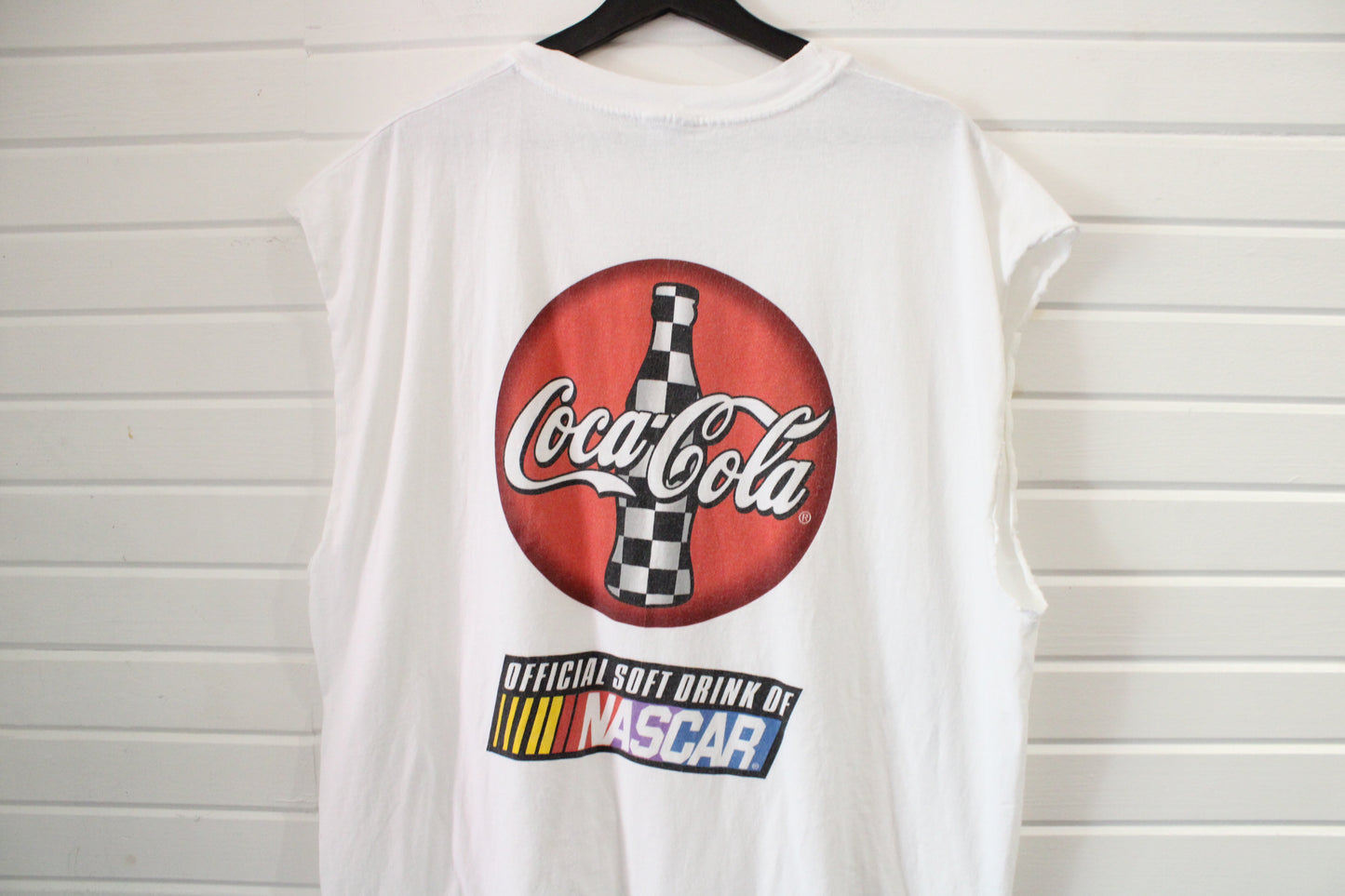 Coca-Cola NASCAR Sleeveless T-Shirt | Vintage 90s Racing Graphic Tee | Official Soft Drink Motorsport Collectible