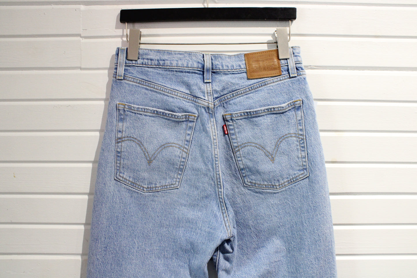 Levi's Ribcage Straight Ankle Jeans | Vintage Light Wash Distressed Denim Pants | Classic Button-Fly Denim Trousers