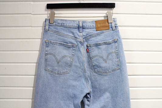 Levi's Ribcage Straight Ankle Jeans | Vintage Light Wash Distressed Denim Pants | Classic Button-Fly Denim Trousers