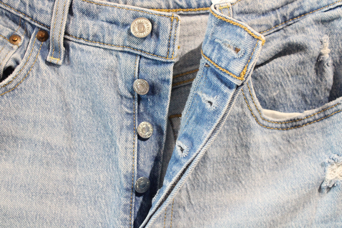 Levi's Ribcage Straight Ankle Jeans | Vintage Light Wash Distressed Denim Pants | Classic Button-Fly Denim Trousers