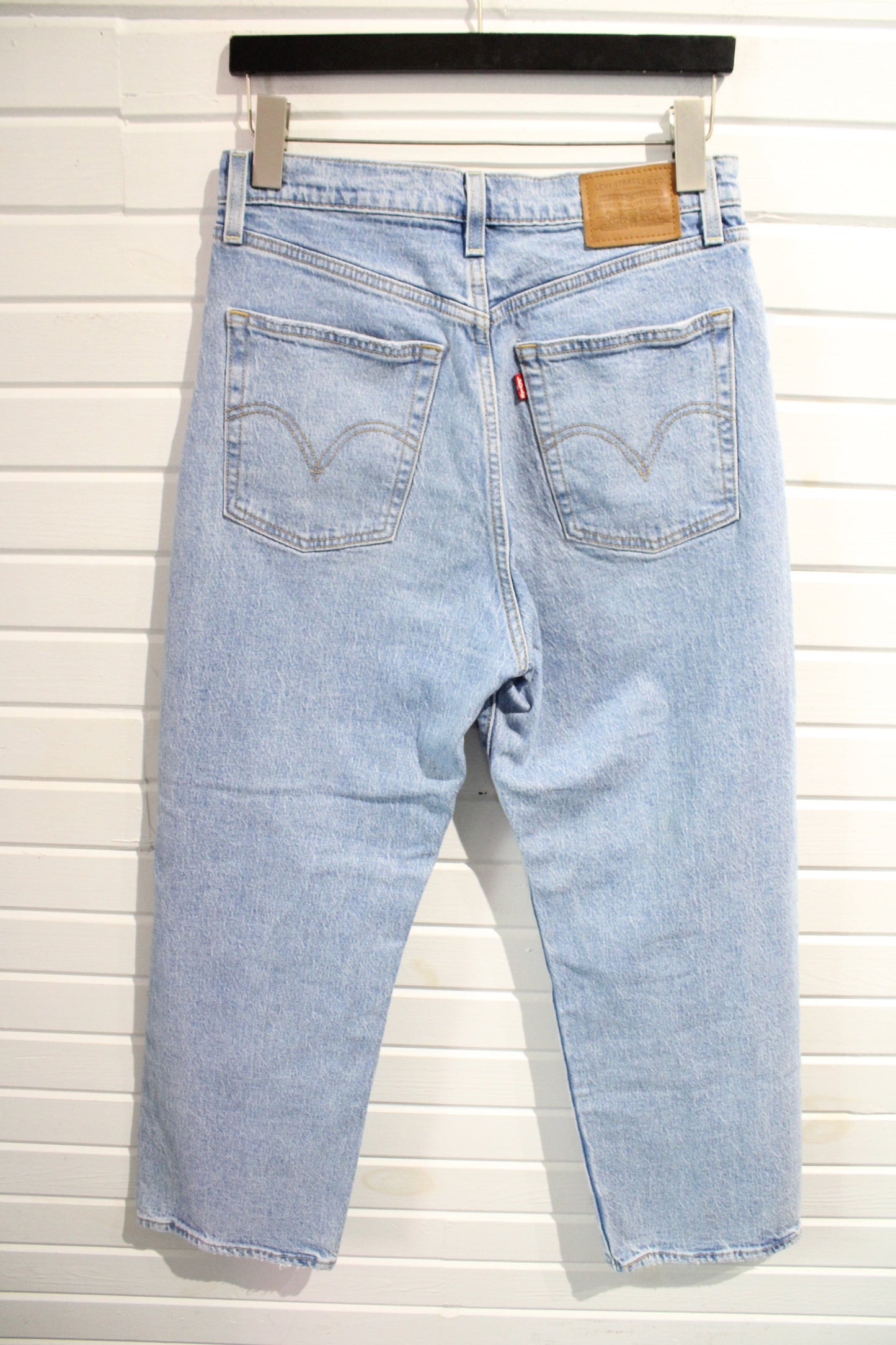 Levi's Ribcage Straight Ankle Jeans | Vintage Light Wash Distressed Denim Pants | Classic Button-Fly Denim Trousers