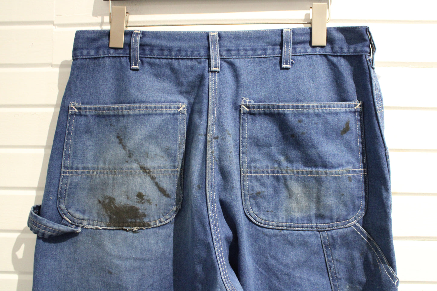 Vintage Carpenter Denim Pants | Workwear Utility Blue Jeans | Authentic Heavy Duty Carpenter Style