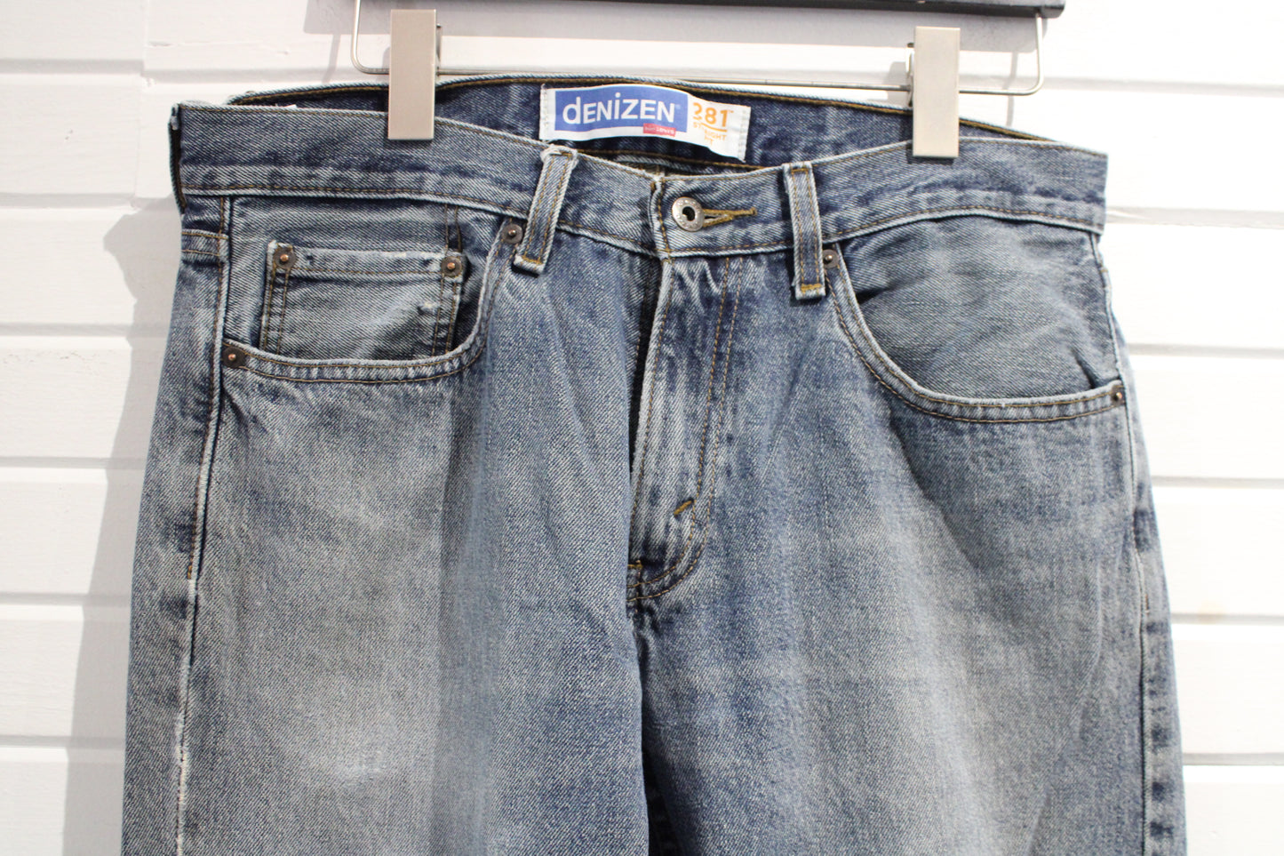 Denizen Straight-Leg Jeans | Vintage Faded Blue Denim Pants | Classic Everyday Wear