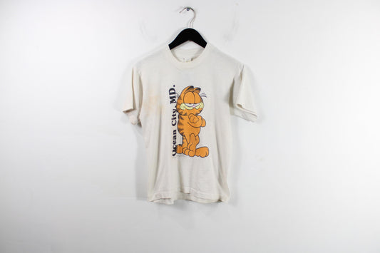 Garfield T-Shirt | Vintage '80s Cat Comics Cartoon Graphic Tee | Men's Size Small