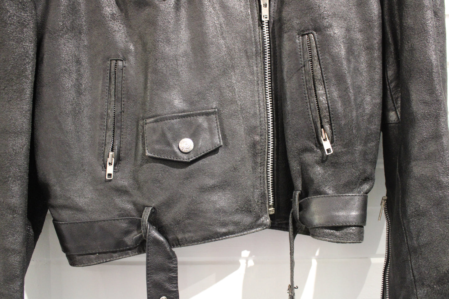 Midnight Ride Motorcycle Jacket | Vintage 1980s Biker Black Leather Jacket | Classic Moto Outerwear