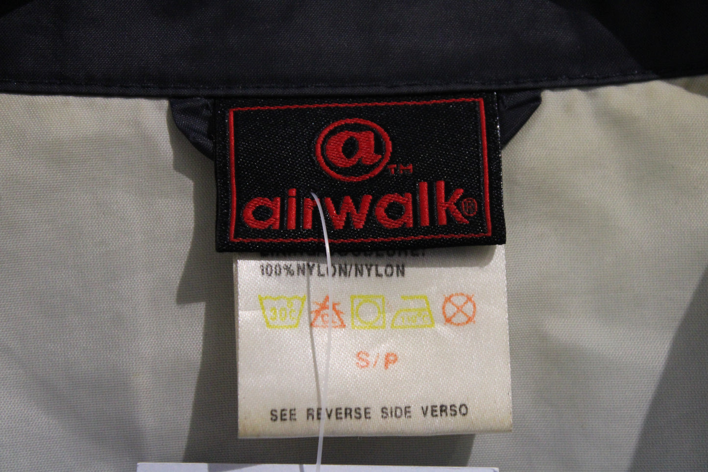 Airwalk Jacket | Vintage 80s Striped Windbreaker Coat | Blue Graphic Track Outerwear