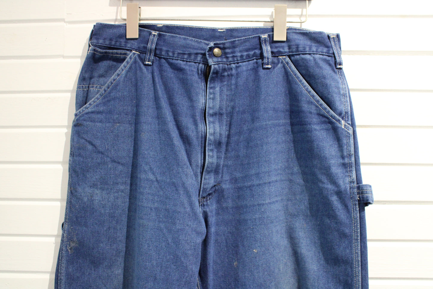 Vintage Carpenter Denim Pants | Workwear Utility Blue Jeans | Authentic Heavy Duty Carpenter Style