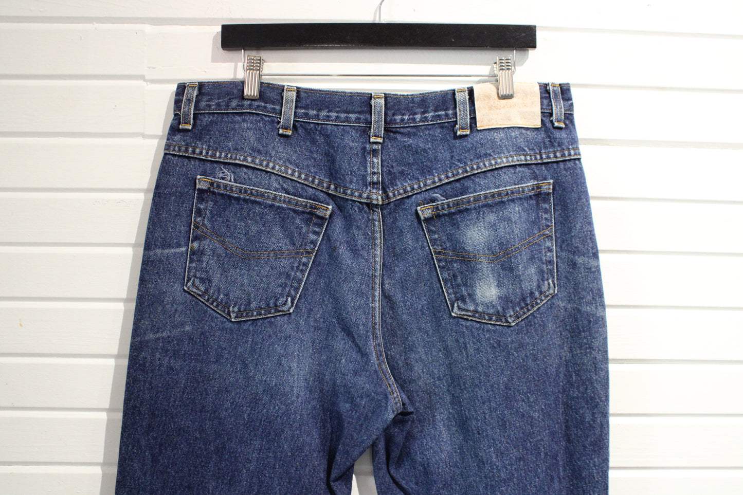 Vintage Flared Denim Jeans | 1970s Blue Wide-Leg Pants | Classic Bell Bottom Style | Size 38x30 | Made In USA