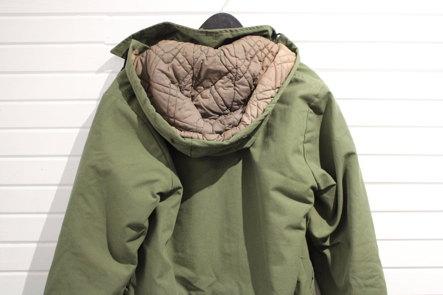 Rice-Sportswear Parka Jacket | Vintage 1970s Sherpa-Lined Hooded Coat | Heavy Outdoor Utility Green
