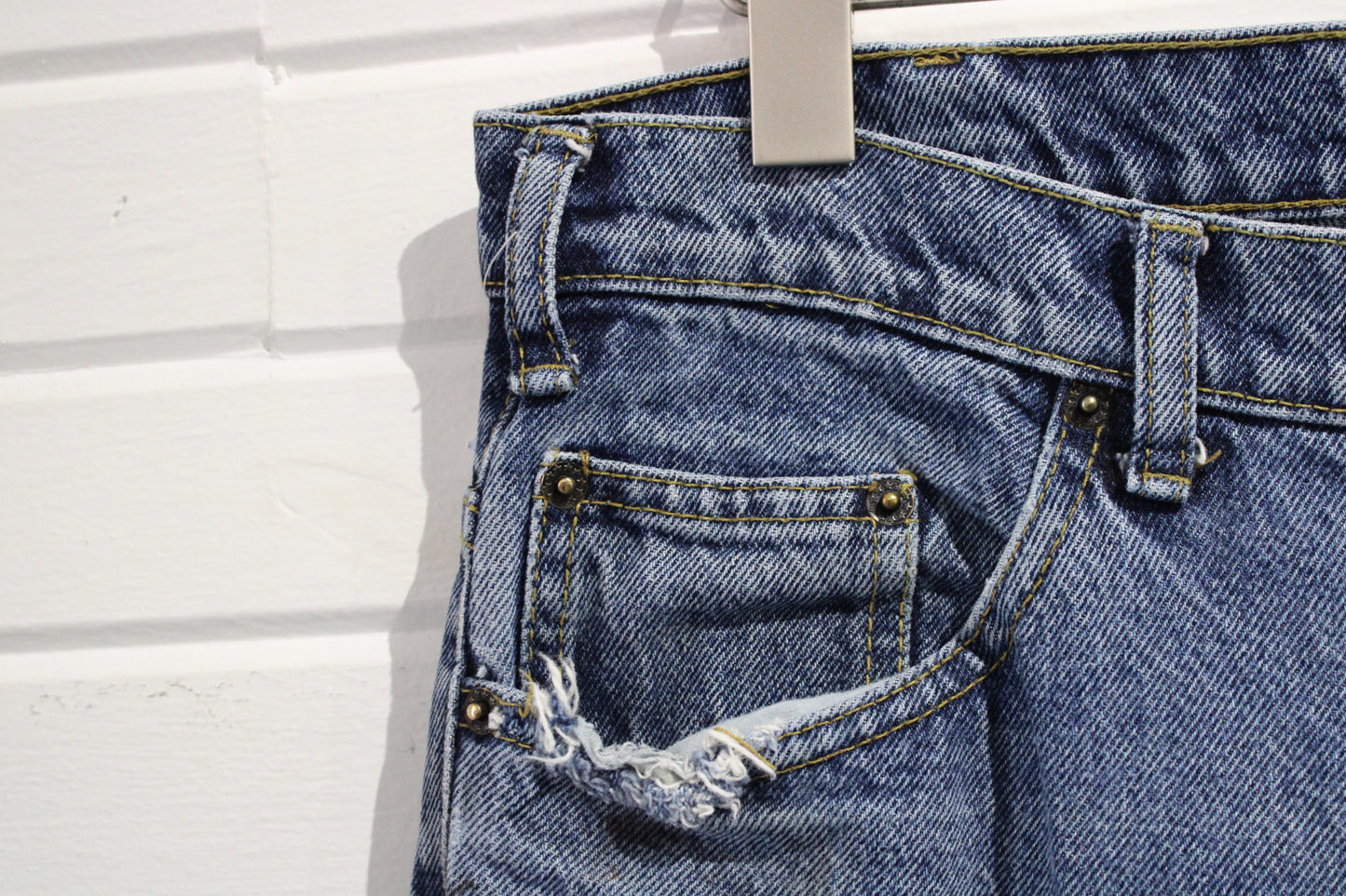 RK Brand Jeans | Vintage 1990s Distressed Blue Denim Pants | Classic Straight Fit Jeans