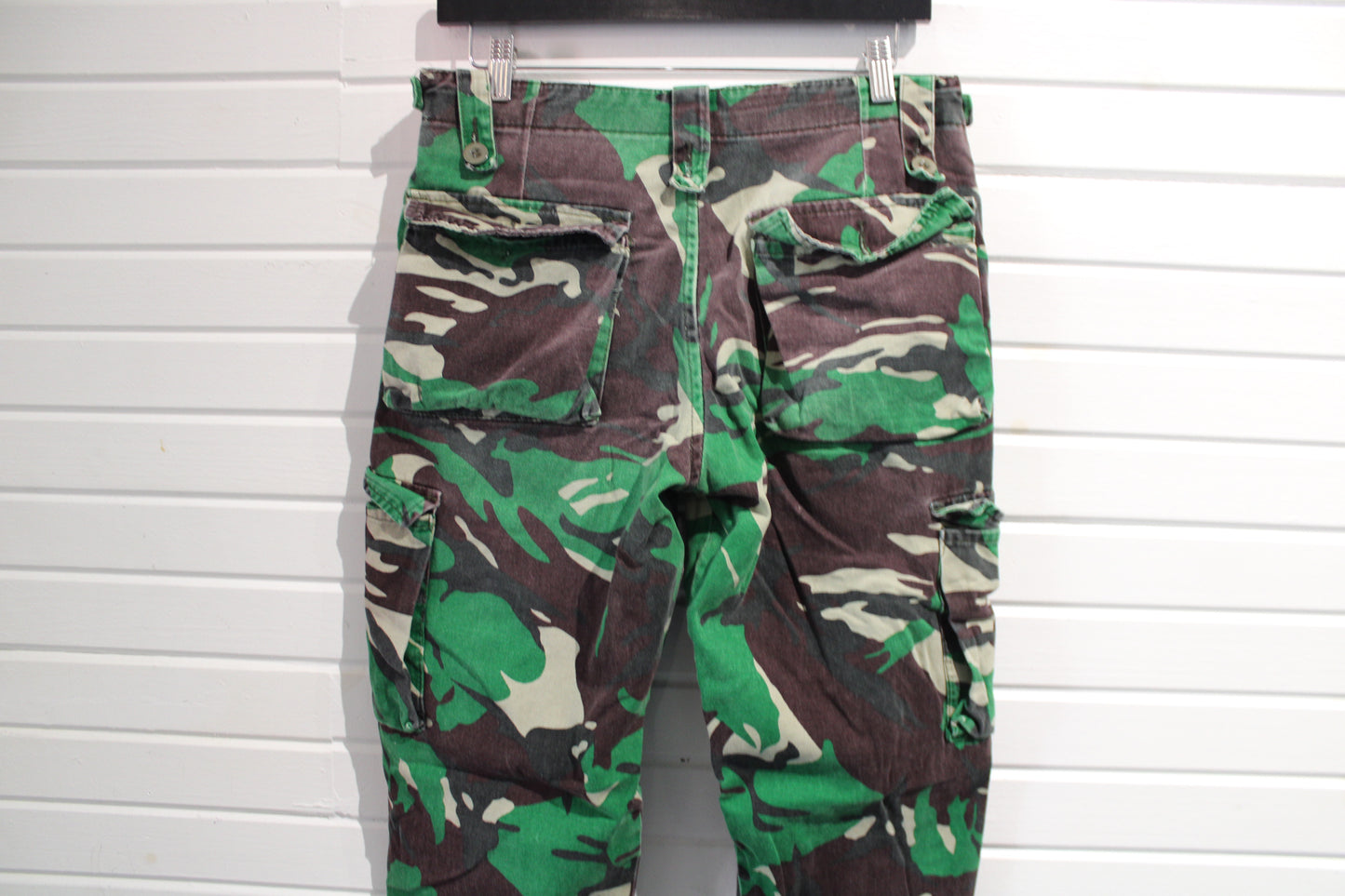 Classic Green Camo Pants | Vintage Woodland Pattern Cargo Trousers | Military Outdoor Utility