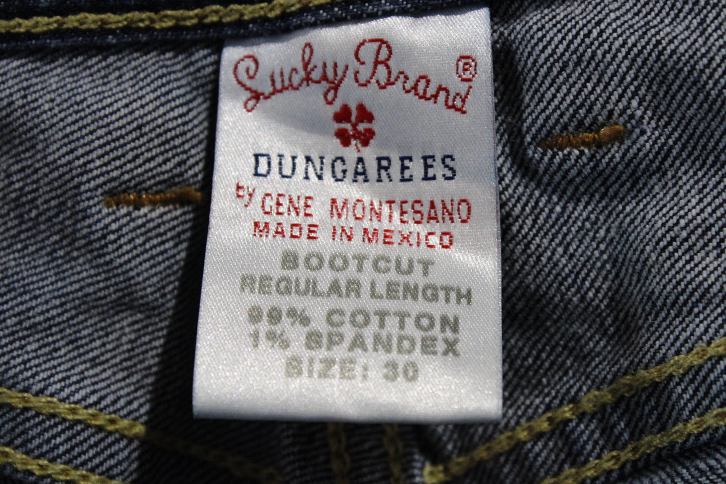 Lucky-Brand Dungarees Jeans | Vintage 2000s Bootcut Denim Pants | Classic Dark Blue Casualwear