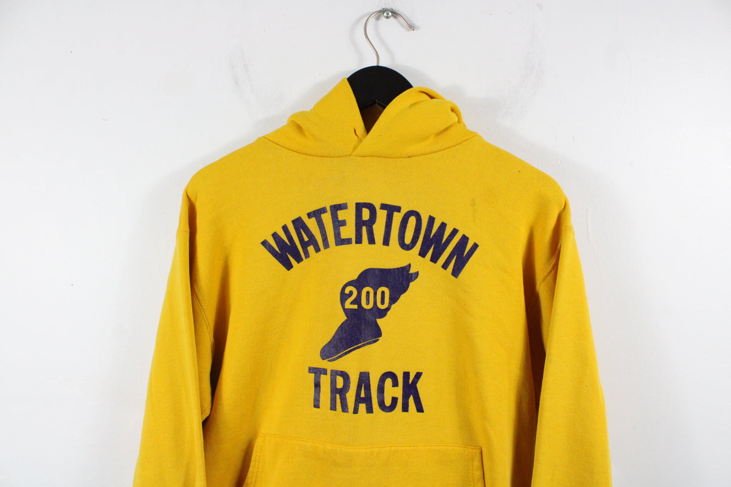 Watertown Track Hoodie Sweatpants Set | Vintage 90s Yellow Graphic Athletic Hoody & Joggers | Retro Sports Team Sweatsuit