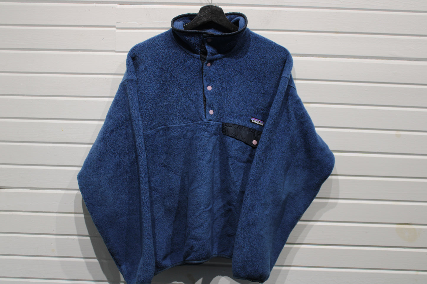 Patagonia Synchilla Pullover | Vintage 1990s Blue Snap Fleece Jacket | Classic Outdoor Layer