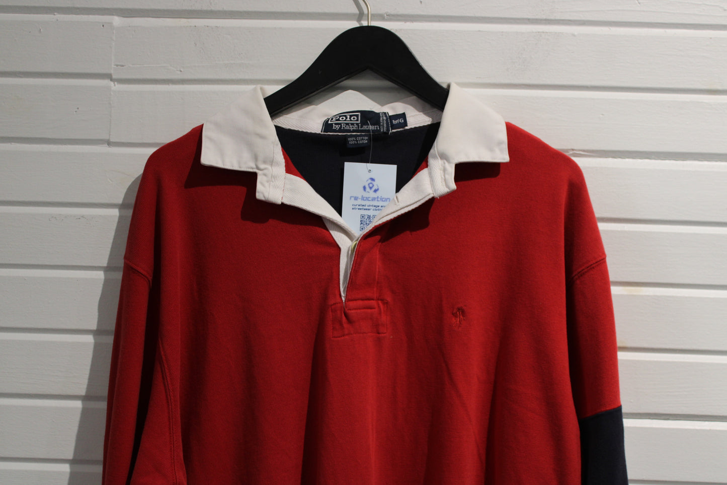 Polo Ralph-Lauren Rugby Shirt | Vintage Classic Long-Sleeve Collegiate Top | Embroidered Patch Sportswear