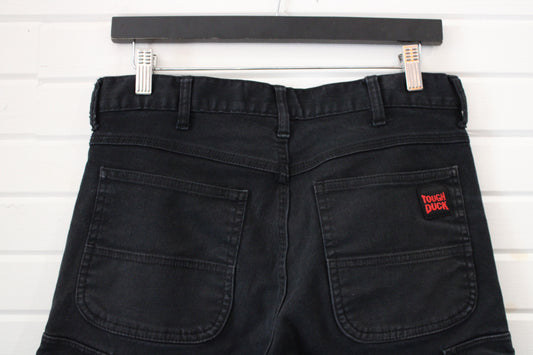 Tough-Duck Cargo Shorts | Vintage Utility Black Work Shorts | Classic Rugged Outdoor Clothing